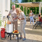 ROVSUN 100,000 BTU Portable Propane Gas Stove with Foldable Side Rack, Single Burner Stove for Outdoor Backyard Cooking, Camping, Frying Boiling