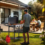 Plaque de cuisson à gaz propane 4 feux ROVSUN avec allumage et régulateur, barbecue portable 40000 BTU pour patio, jardin et cuisine extérieure