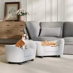 GustoWave Pet Sofa Bed, Chenille Sofa with Washable Cushions, Suitable for Cats and Dogs, Gray