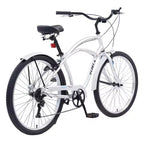Vélos d'extérieur Whisen 26 pour adultes avec cadre en acier à enjambement bas, 7 vitesses, freins avant et arrière en V
