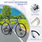 Whisen 28 Adult Hybrid Bike, Road Bike with 24-Speed Gear, Disc Brakes
