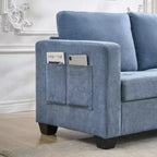 89 Inch Chenille Fabric Upholstered Sofa, Comfy Couch Sofa, Deep Seat Couches, Side Storage Pockets, for Living Room, Bedroom