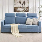 89 Inch Chenille Fabric Upholstered Sofa, Comfy Couch Sofa, Deep Seat Couches, Side Storage Pockets, for Living Room, Bedroom