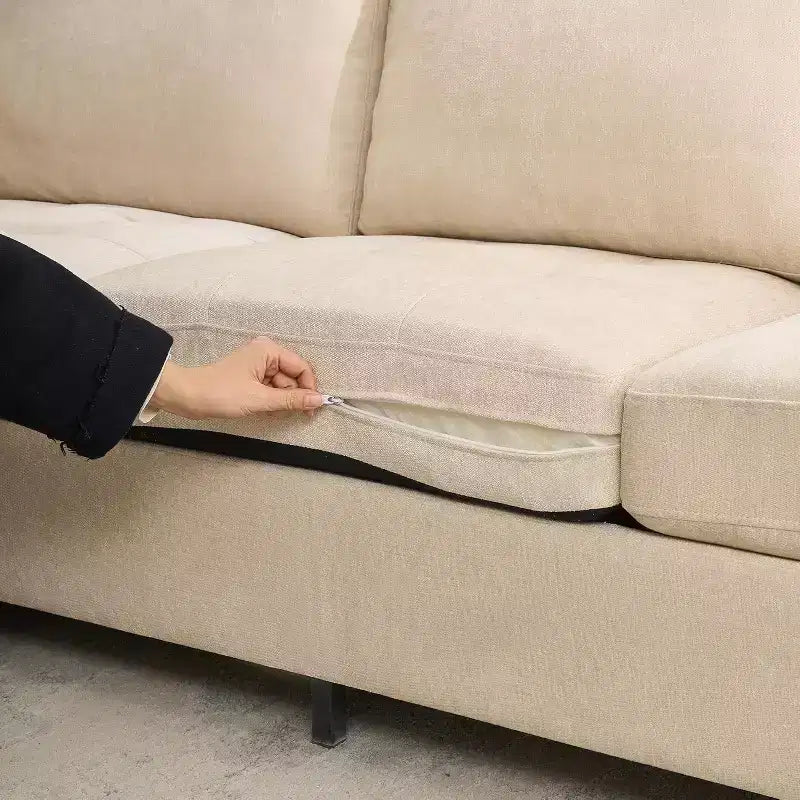89 Inch Chenille Fabric Upholstered Sofa, Comfy Couch Sofa, Deep Seat Couches, Side Storage Pockets, for Living Room, Bedroom