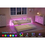 Twin Size Daybed with Trundle, Metal Twin Size Day Bed, Sofa Beds Frame with Pull Out Bed, No Box Spring Needed, for Living Room, Bedroom