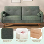 65 Inch Modern Loveseat Sofa, Linen Upholstered 2 Seater Couch, Button Tufted Upholstered Furniture, Mid Century Decor Love Seat Couches