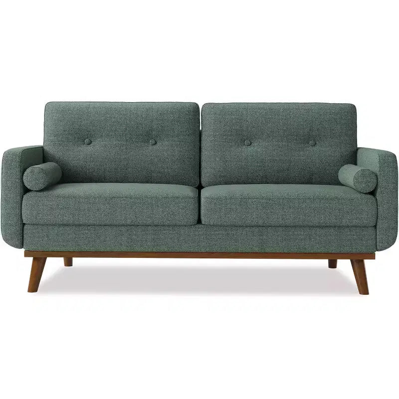 65 Inch Modern Loveseat Sofa, Linen Upholstered 2 Seater Couch, Button Tufted Upholstered Furniture, Mid Century Decor Love Seat Couches