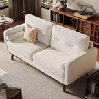 65 Inch Modern Loveseat Sofa, Linen Upholstered 2 Seater Couch, Button Tufted Upholstered Furniture, Mid Century Decor Love Seat Couches
