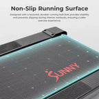 Sunny Health & Fitness Smart Manual Walking Treadmill with Fixed Incline, Bluetooth Tracking & Foldable SpaceSaving Design