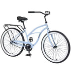 Whisen 26 Men's Beach Cruiser Bike, Single Speed Bicycles with Steel Frame, Wide Wheels for Stability