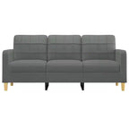 3-Seater Sofa Dark Grey Fabric (100% polyester), metal, textilene