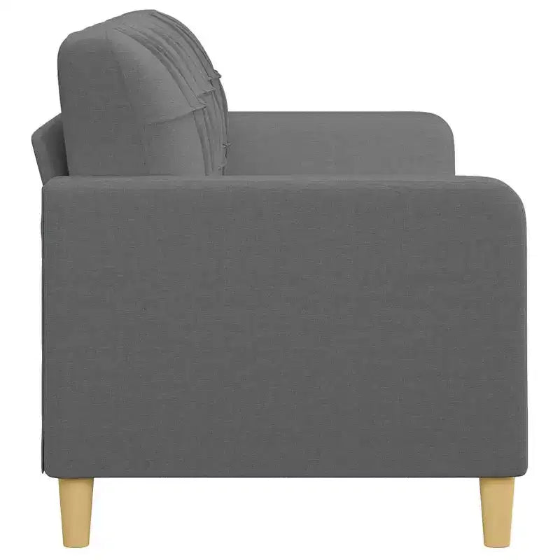 3-Seater Sofa Dark Grey Fabric (100% polyester), metal, textilene