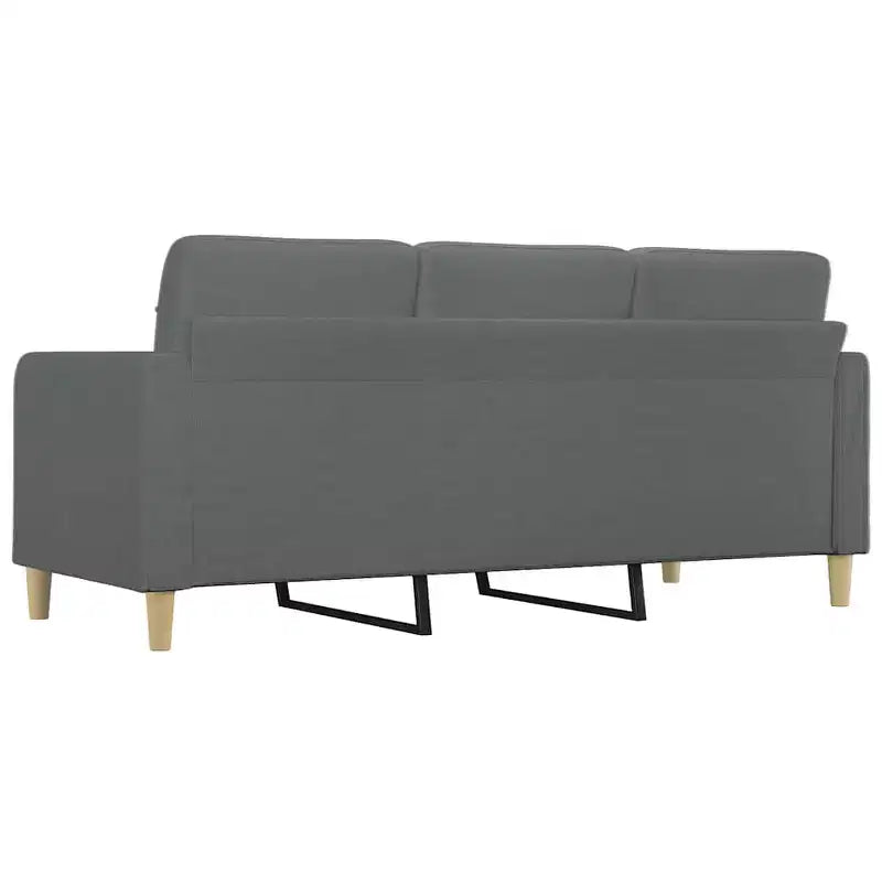 3-Seater Sofa Dark Grey Fabric (100% polyester), metal, textilene