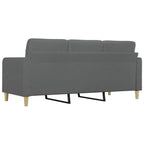3-Seater Sofa Dark Grey Fabric (100% polyester), metal, textilene