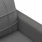 3-Seater Sofa Dark Grey Fabric (100% polyester), metal, textilene