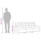 3-Seater Sofa Dark Grey Fabric (100% polyester), metal, textilene
