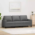 3-seater Sofa Dark Grey 100% Polyester Fabric, Metal, Textilene, Foam