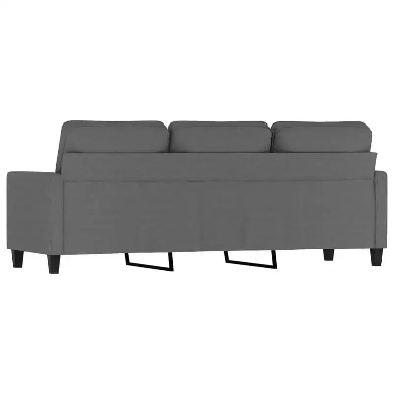 Canapé 3 places gris foncé 100% polyester, métal, textilène, mousse