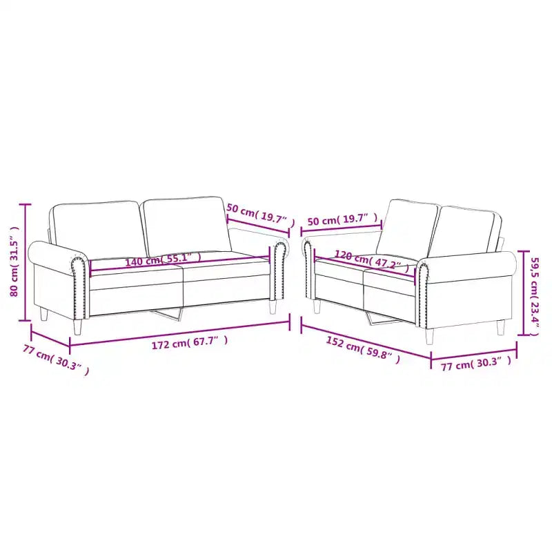 2-Piece Black Faux-Leather Sofa Set  Modern Clean-Line Cushioned Loveseat & Couch, Stain-Resistant, Metal+Plywood Frame