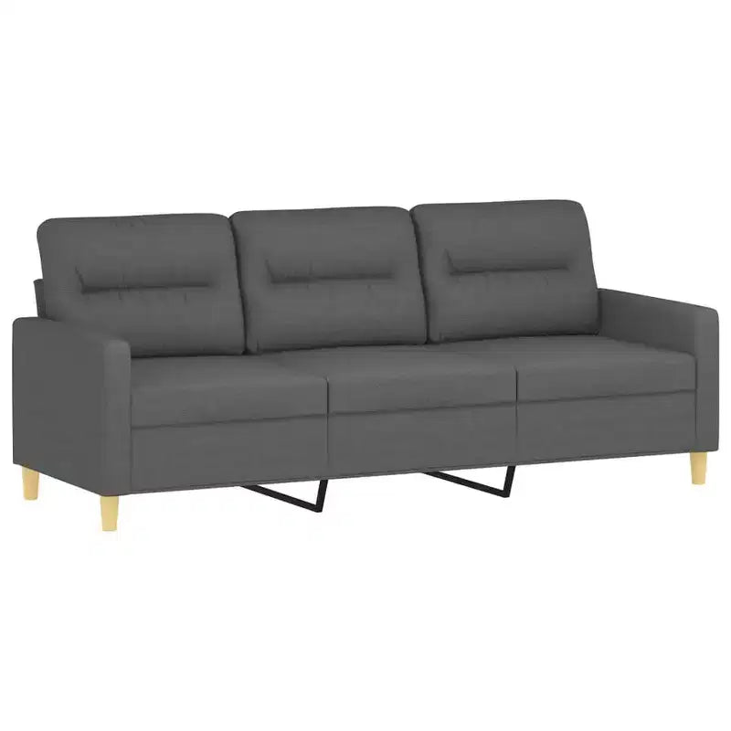 Ensemble de canapés Tissu gris foncé (100 % polyester), métal, textilène, contreplaqué