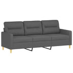 Ensemble de canapés Tissu gris foncé (100 % polyester), métal, textilène, contreplaqué