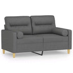 2-Seater Sofa Dark Grey Fabric (100% polyester), metal, textilene
