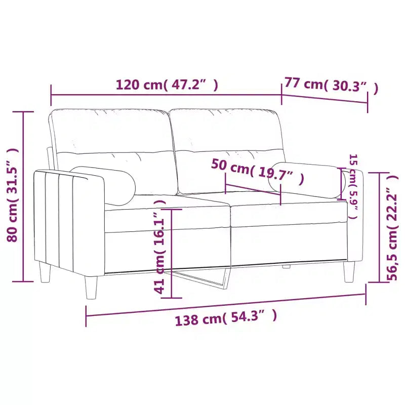 2-Seater Sofa Dark Grey Fabric (100% polyester), metal, textilene