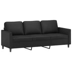 Canapé 3 places moderne 78 po en similicuir Rembourrage noir antitache, design minimaliste et épuré, cadre robuste pour salon ou salle de séjour