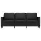 Canapé 3 places moderne 78 po en similicuir Rembourrage noir antitache, design minimaliste et épuré, cadre robuste pour salon ou salle de séjour