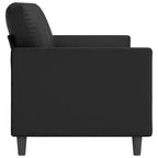 Canapé 3 places moderne 78 po en similicuir Rembourrage noir antitache, design minimaliste et épuré, cadre robuste pour salon ou salle de séjour