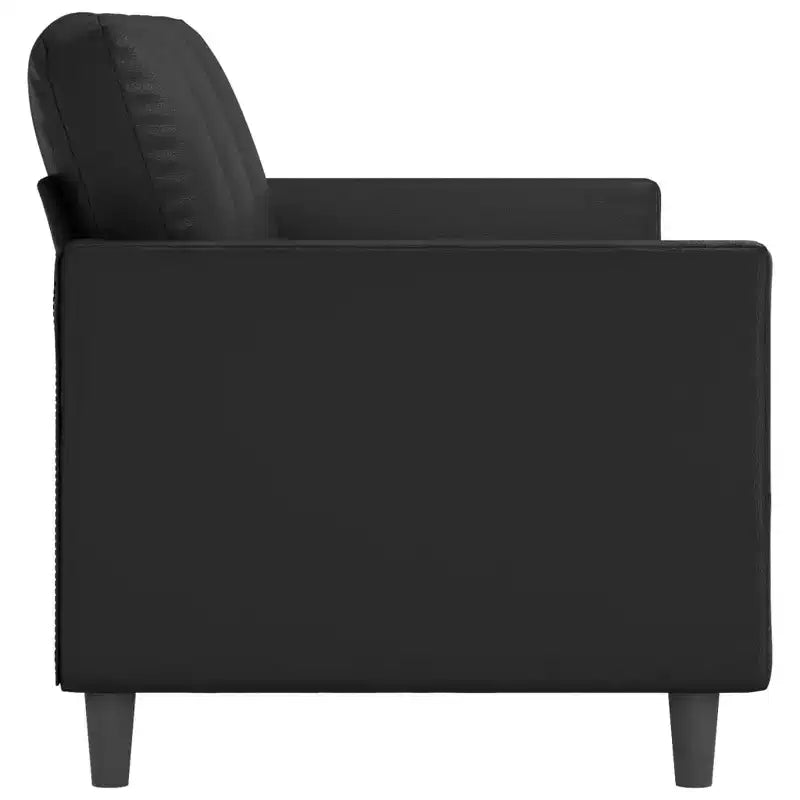 Canapé 3 places moderne 78 po en similicuir Rembourrage noir antitache, design minimaliste et épuré, cadre robuste pour salon ou salle de séjour