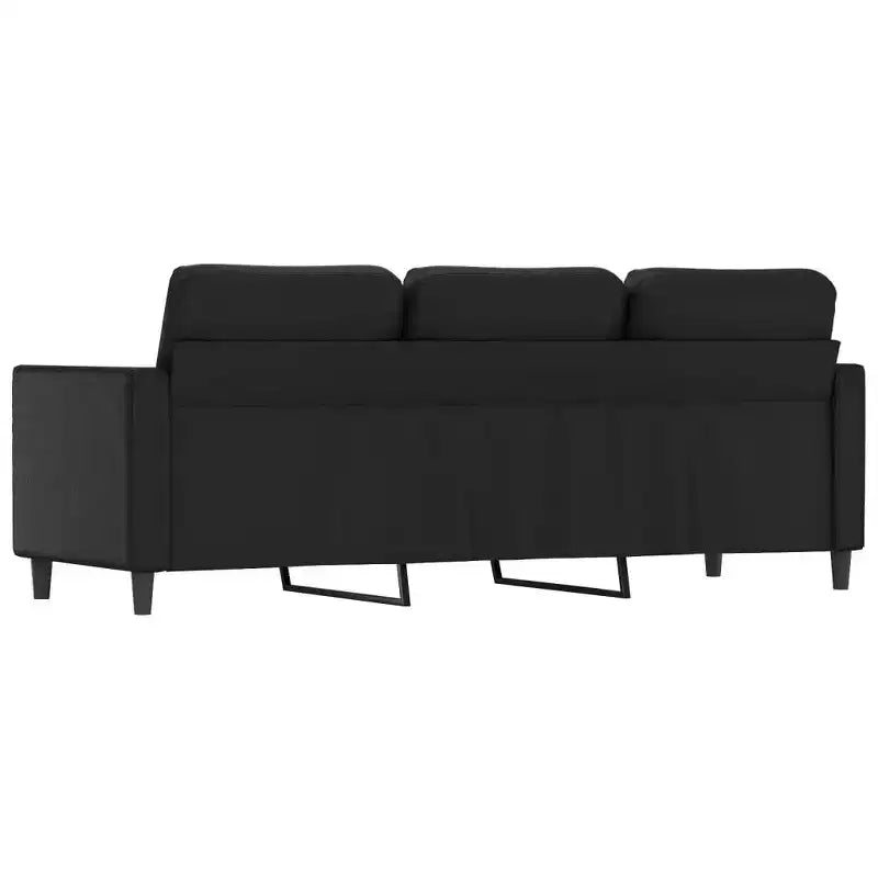 Canapé 3 places moderne 78 po en similicuir Rembourrage noir antitache, design minimaliste et épuré, cadre robuste pour salon ou salle de séjour