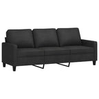 3-seater Sofa Black Polyester, Metal, Textilene 3-seater