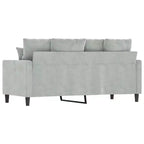 Canapé 2 places Velours gris clair (100 % polyester), métal, textilène