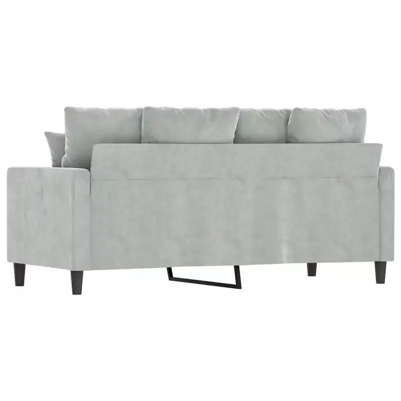 Canapé 2 places Velours gris clair (100 % polyester), métal, textilène