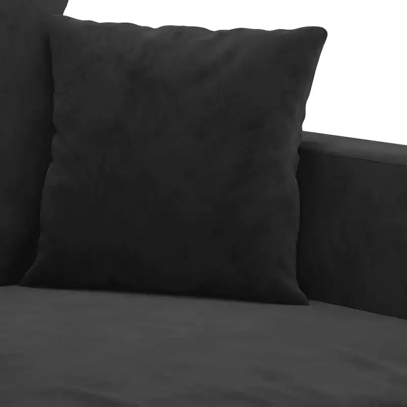 Sofa Set Black Velvet (100% polyester), metal, textilene, plywood