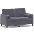 Canapé 2 places Velours gris foncé (100 % polyester), métal, textilène