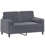 Canapé 2 places Velours gris foncé (100 % polyester), métal, textilène
