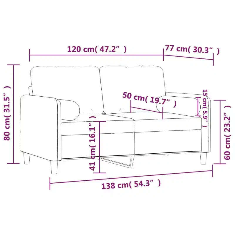 Canapé 2 places Velours gris foncé (100 % polyester), métal, textilène