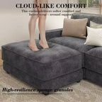 Dyonery 158 Grand canapé modulable sectionnel, tissu CHENILLE avec assise profonde, assemblage sans outil