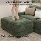 Dyonery 158 Grand canapé modulable sectionnel, tissu CHENILLE avec assise profonde, assemblage sans outil