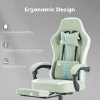Chaise de bureau ergonomique Okak avec accoudoirs rembourrés, chaise de jeu avec repose-pieds et soutien lombaire, chaise pivotante à roulettes pour la maison et le bureau