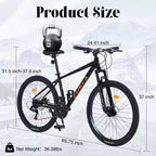 Whisen 26 Suspension Mountain Bike with 8-Speed Rear Derailleur, Fork KENDA Tires, Double Disc Brakes