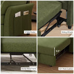 Canapé convertible Dyonery en chenille, causeuse dépliante 3-en-1 avec dossier inclinable 5 positions, poche latérale et assemblage sans outils