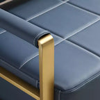 Modern 2 Seat Sofa, with Metal Armrests Wide Thick Backrest High-Density Foam Seat Padded for Small Spaces Bedroom