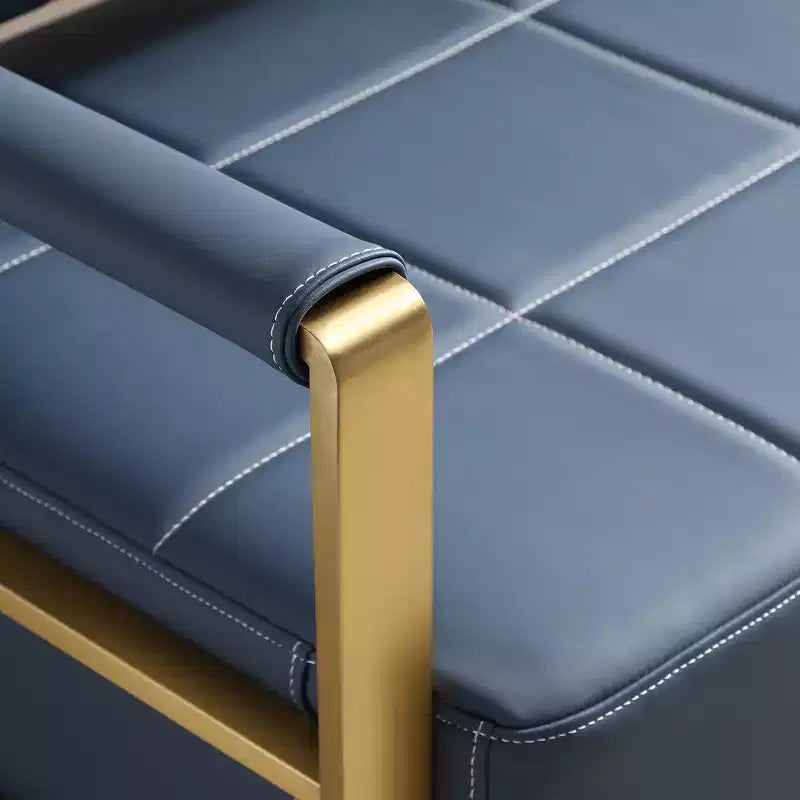 Modern 2 Seat Sofa, with Metal Armrests Wide Thick Backrest High-Density Foam Seat Padded for Small Spaces Bedroom