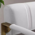 Modern 2 Seat Sofa, with Metal Armrests Wide Thick Backrest High-Density Foam Seat Padded for Small Spaces Bedroom