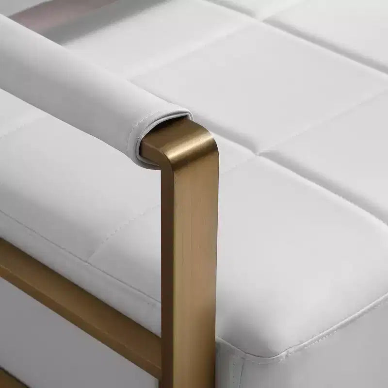 Modern 2 Seat Sofa, with Metal Armrests Wide Thick Backrest High-Density Foam Seat Padded for Small Spaces Bedroom