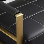 Modern 2 Seat Sofa, with Metal Armrests Wide Thick Backrest High-Density Foam Seat Padded for Small Spaces Bedroom