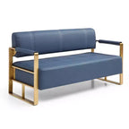 Modern 2 Seat Sofa, with Metal Armrests Wide Thick Backrest High-Density Foam Seat Padded for Small Spaces Bedroom